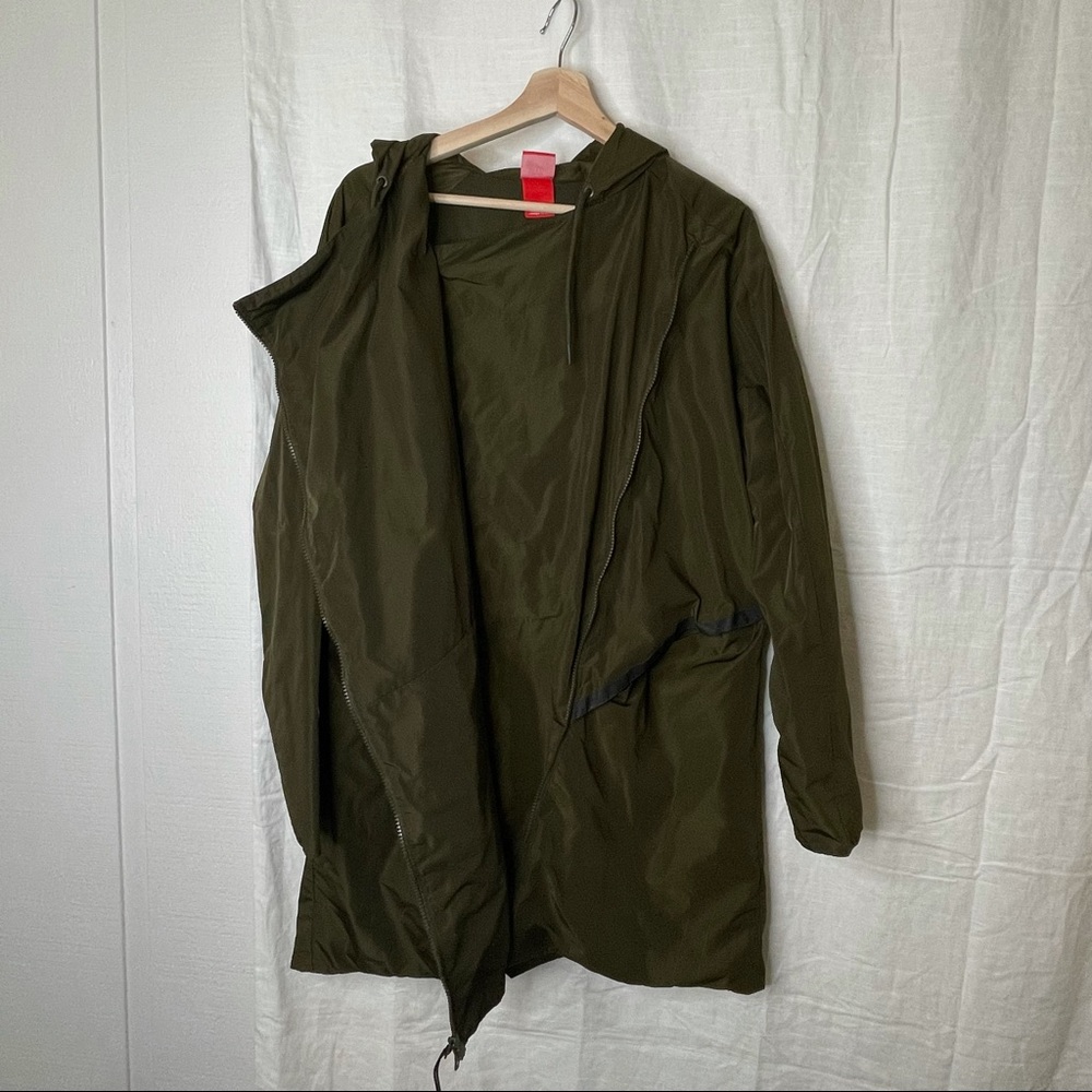 Nike Green Parka Bonded Athletic Trench Jacket Coat Oversized Long Windbreaker - Picture 7 of 16